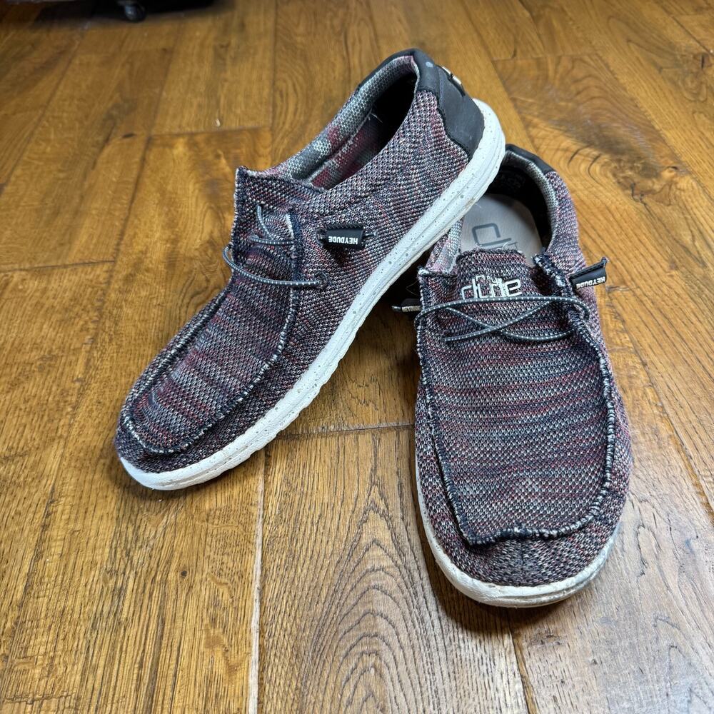 Hey Dude Wally Sox Gargoyle Red Slip On Loafers Shoes Mens Size 13 - Picture 2 of 6